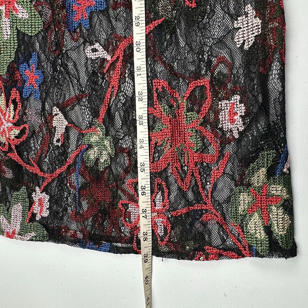 Sui By Anna Sui Dress Womens XS Black Lace Floral Long Sleeve Whimsygoth Cottage - Picture 14 of 16